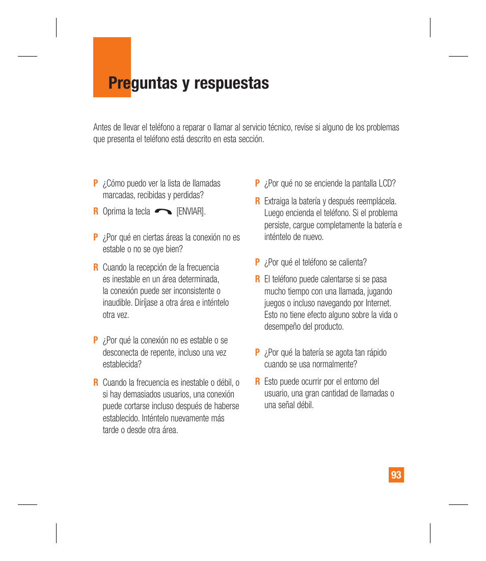 Preguntas y respuestas | LG GU295 User Manual | Page 219 / 258