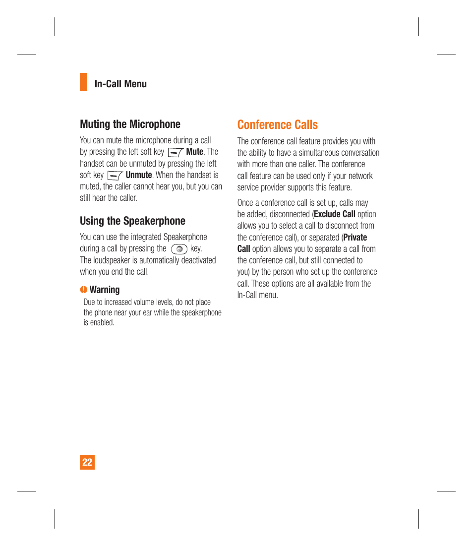 Conference calls | LG GU295 User Manual | Page 26 / 258