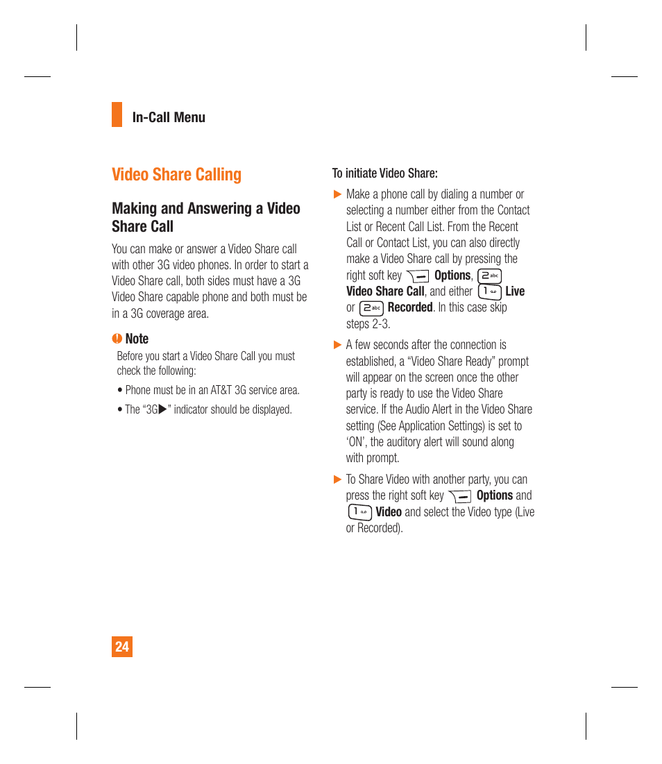 Video share calling, Making and answering a video share call | LG GU295 User Manual | Page 28 / 258