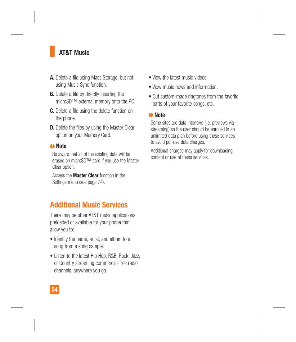 Additional music services | LG GU295 User Manual | Page 58 / 258