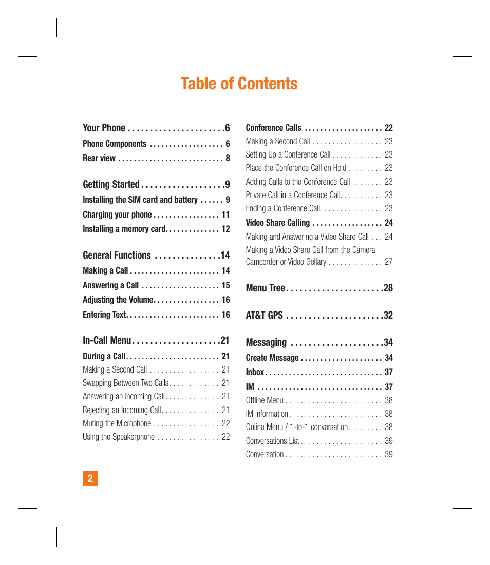 LG GU295 User Manual | Page 6 / 258