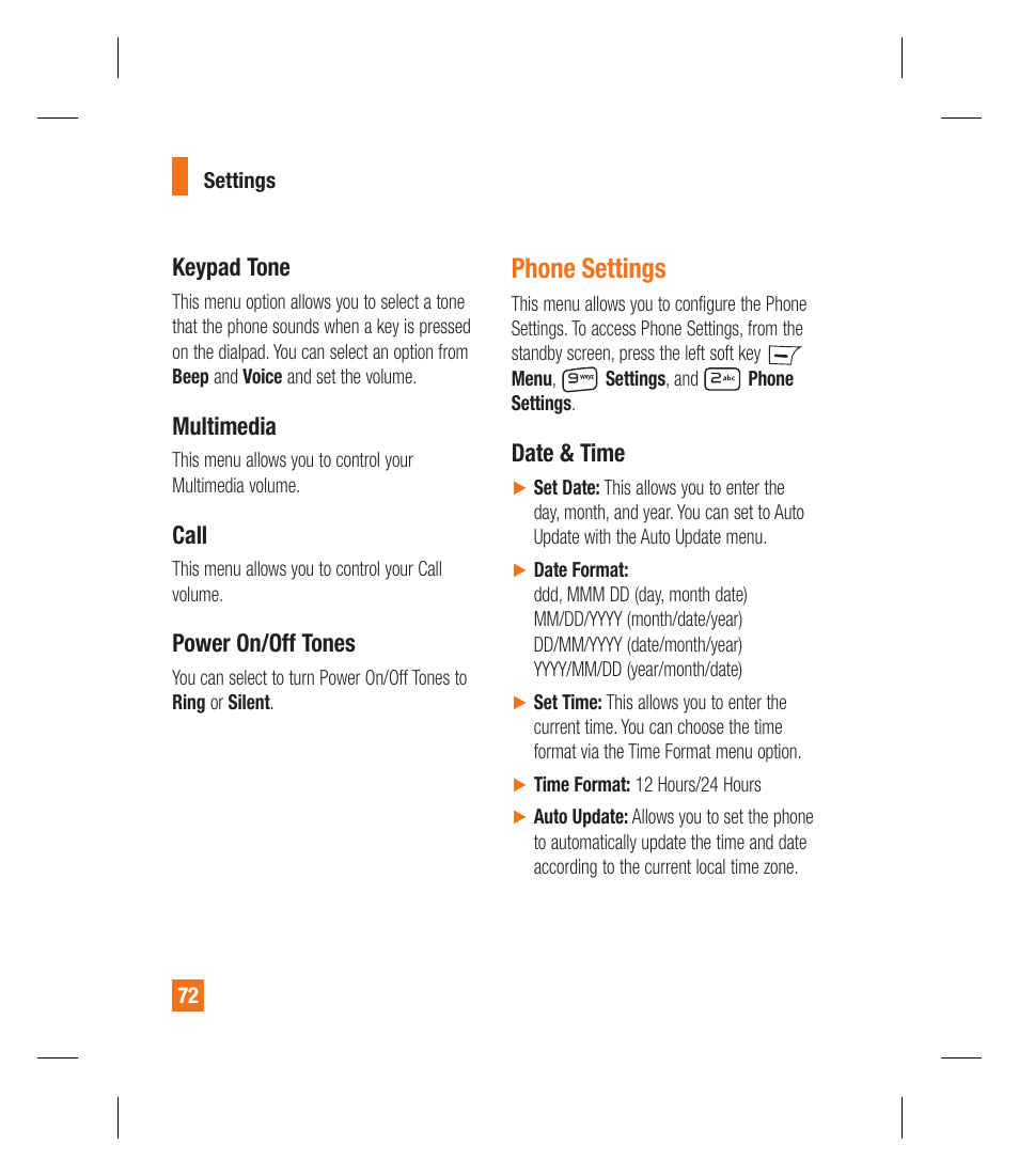 Phone settings | LG GU295 User Manual | Page 76 / 258