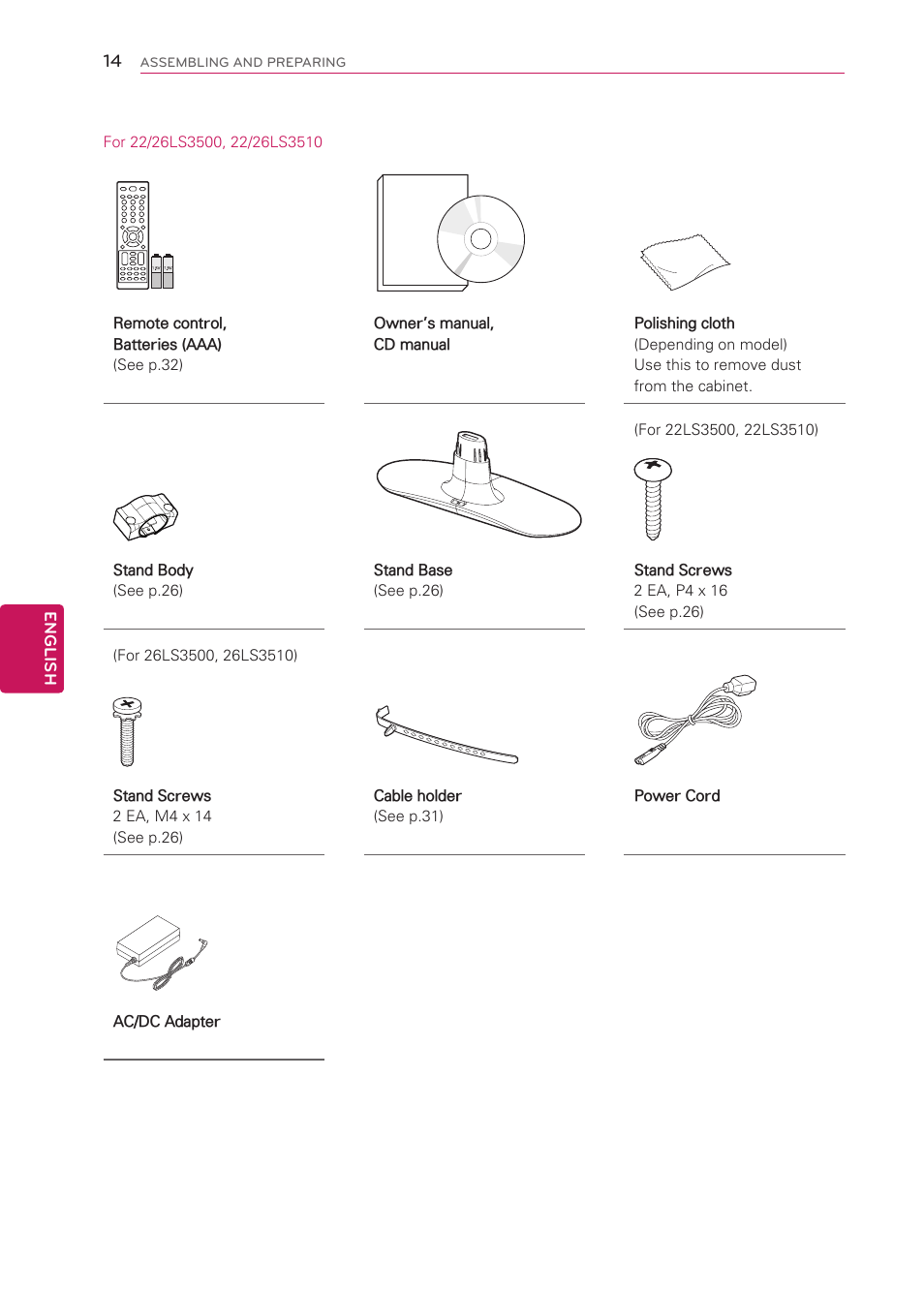 LG 42LS3400 User Manual | Page 14 / 72