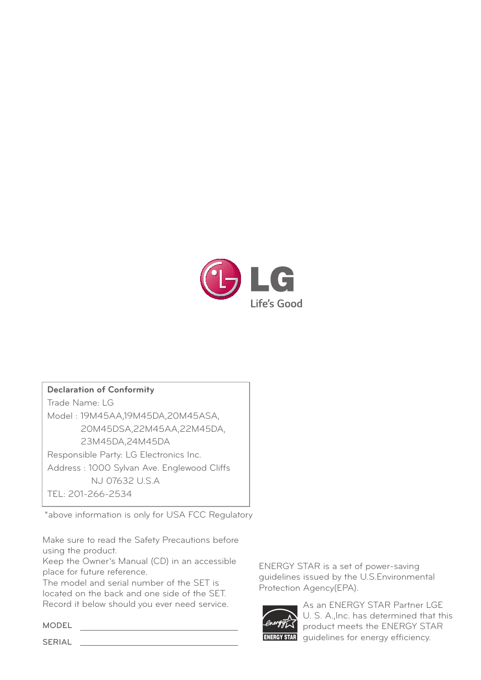 LG 23M45D-B User Manual | Page 34 / 34
