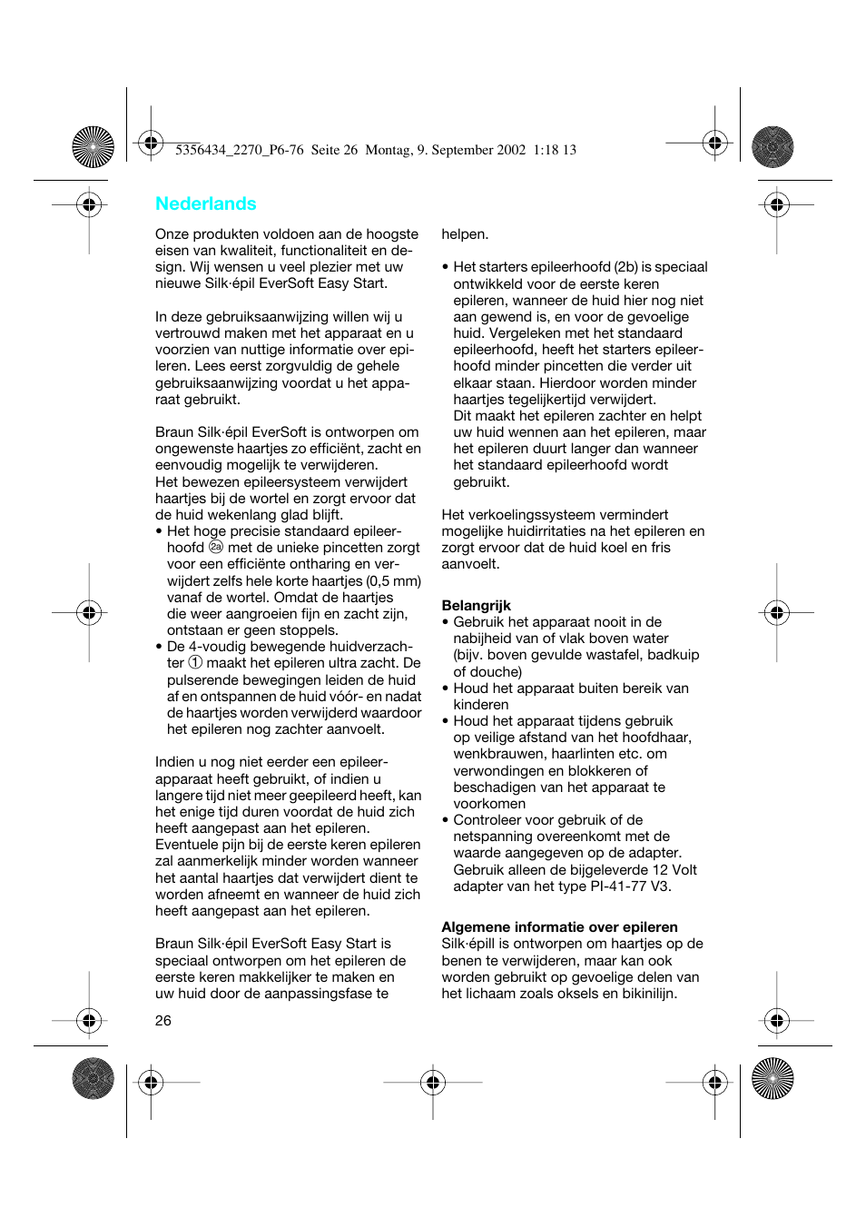 Nederlands | Braun 2270-5317 Silk-épil EverSoft User Manual | Page 25 / 71