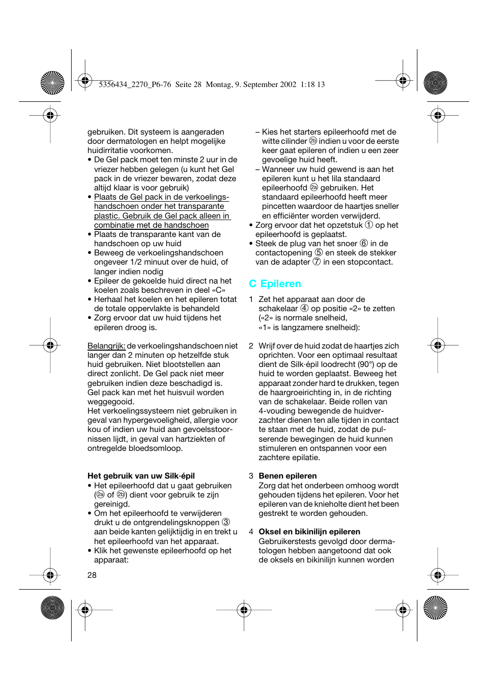 C epileren | Braun 2270-5317 Silk-épil EverSoft User Manual | Page 27 / 71