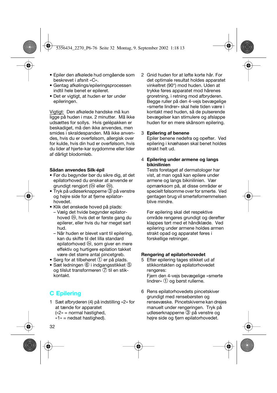 C epilering | Braun 2270-5317 Silk-épil EverSoft User Manual | Page 31 / 71