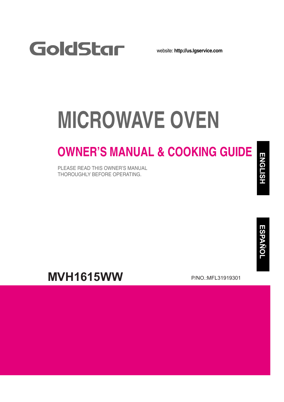 LG MVH1615WW User Manual | 25 pages