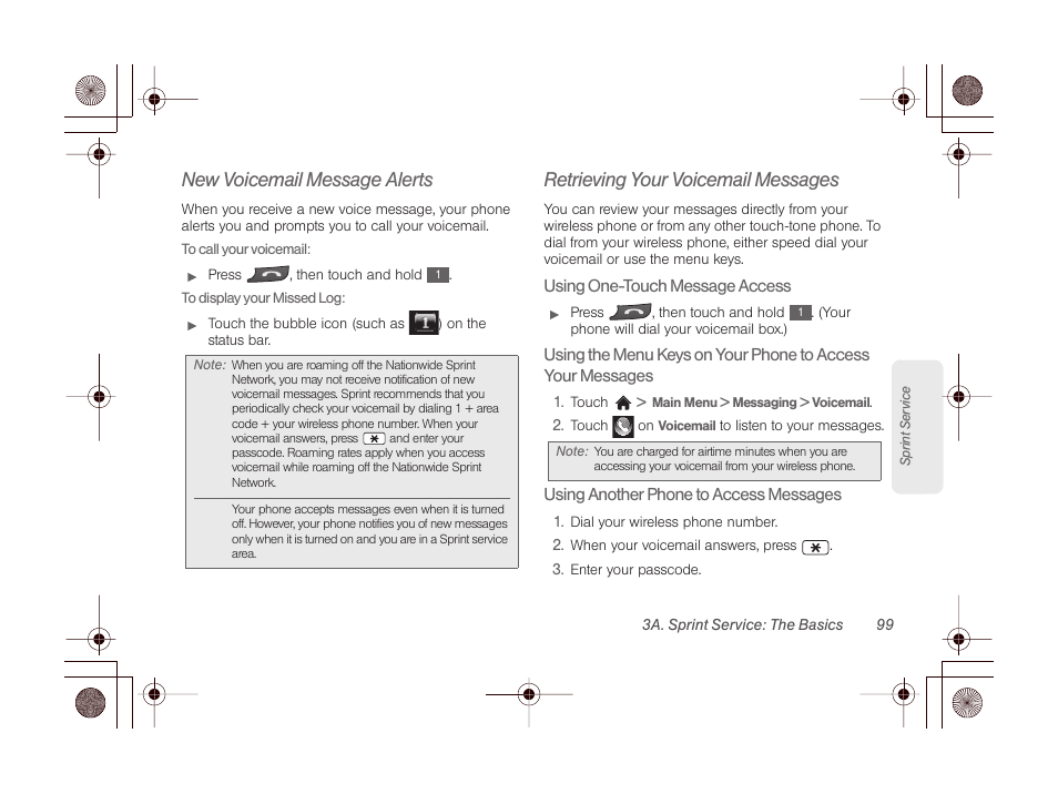 New voicemail message alerts, Retrieving your voicemail messages | LG LGLN510 User Manual | Page 111 / 158