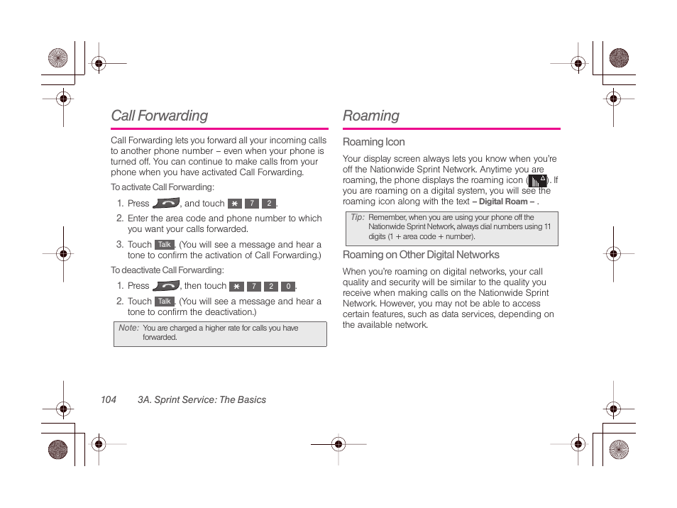 Call forwarding, Roaming | LG LGLN510 User Manual | Page 116 / 158