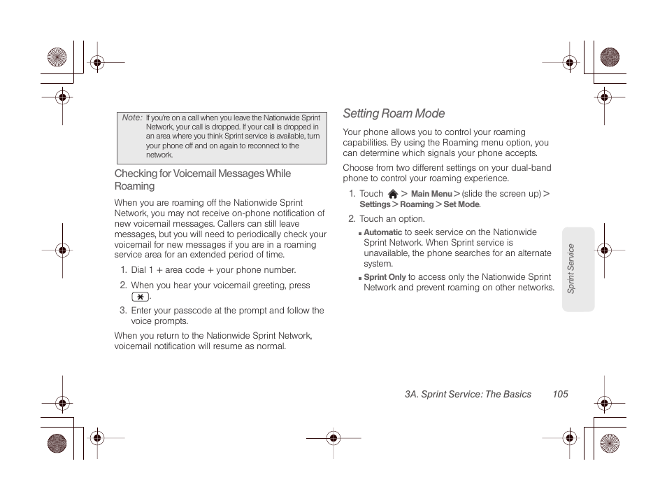 Setting roam mode | LG LGLN510 User Manual | Page 117 / 158