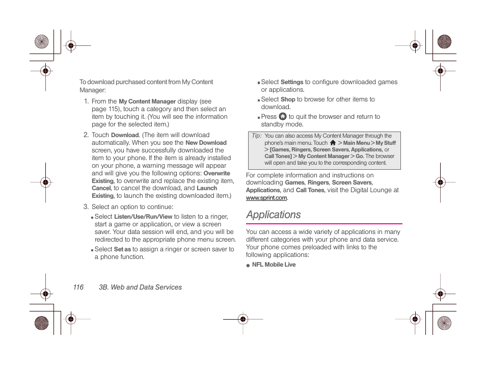 Applications | LG LGLN510 User Manual | Page 128 / 158