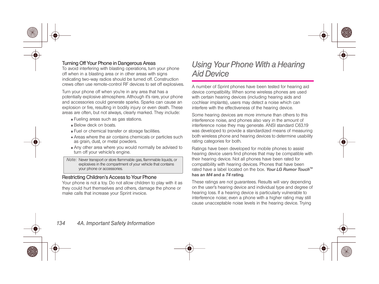 Using your phone with a hearing aid device, Serious, Note | For the best care of your phone, only, Personnel should service your phone | LG LGLN510 User Manual | Page 146 / 158