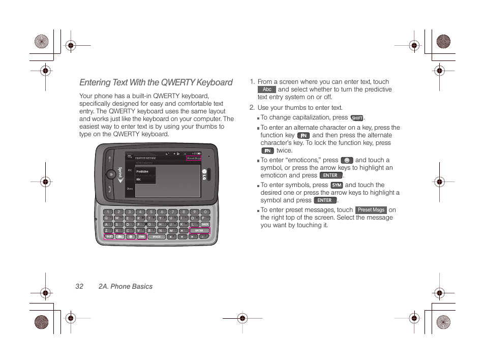 Entering text with the qwerty keyboard | LG LGLN510 User Manual | Page 44 / 158