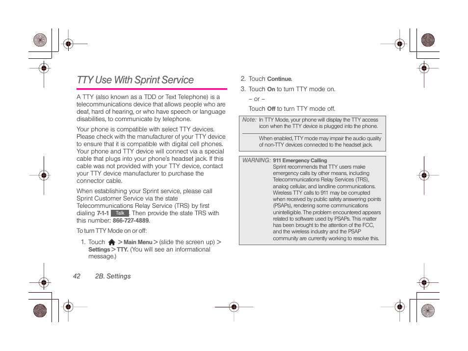 Tty use with sprint service | LG LGLN510 User Manual | Page 54 / 158