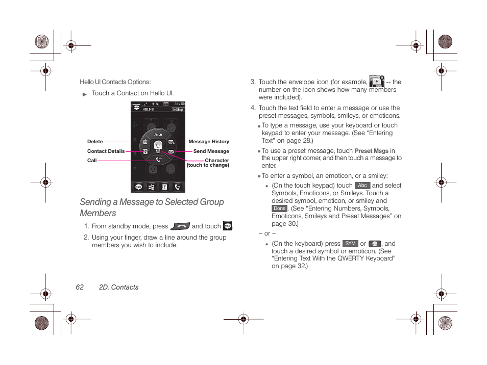 Sending a message to selected group members | LG LGLN510 User Manual | Page 74 / 158
