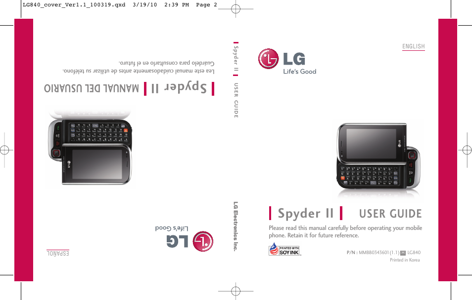 LG LG840 User Manual | 293 pages