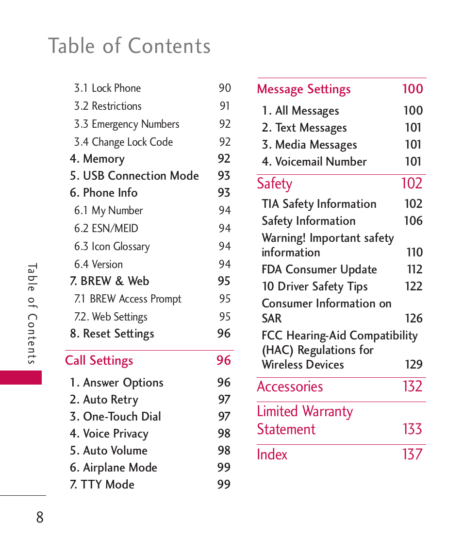 LG LG840 User Manual | Page 10 / 293