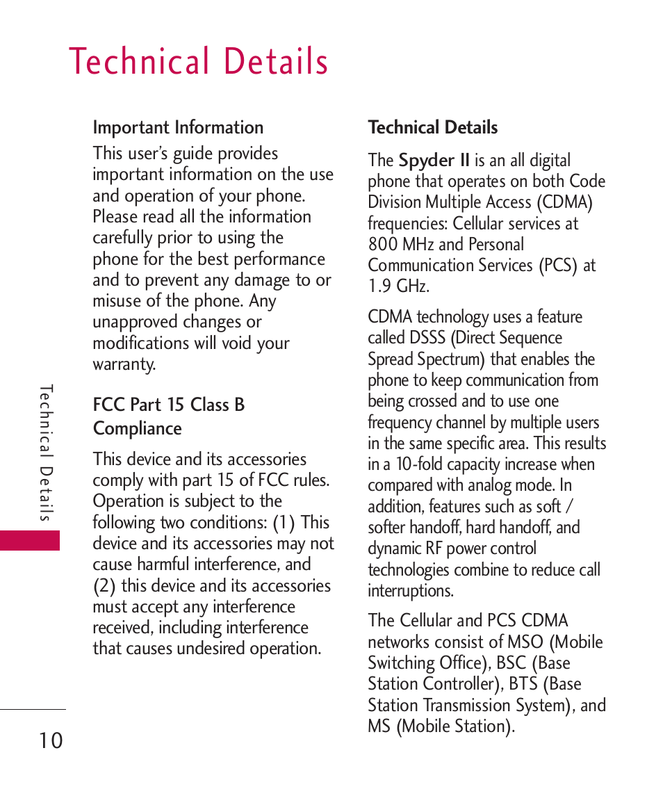 Technical details | LG LG840 User Manual | Page 12 / 293