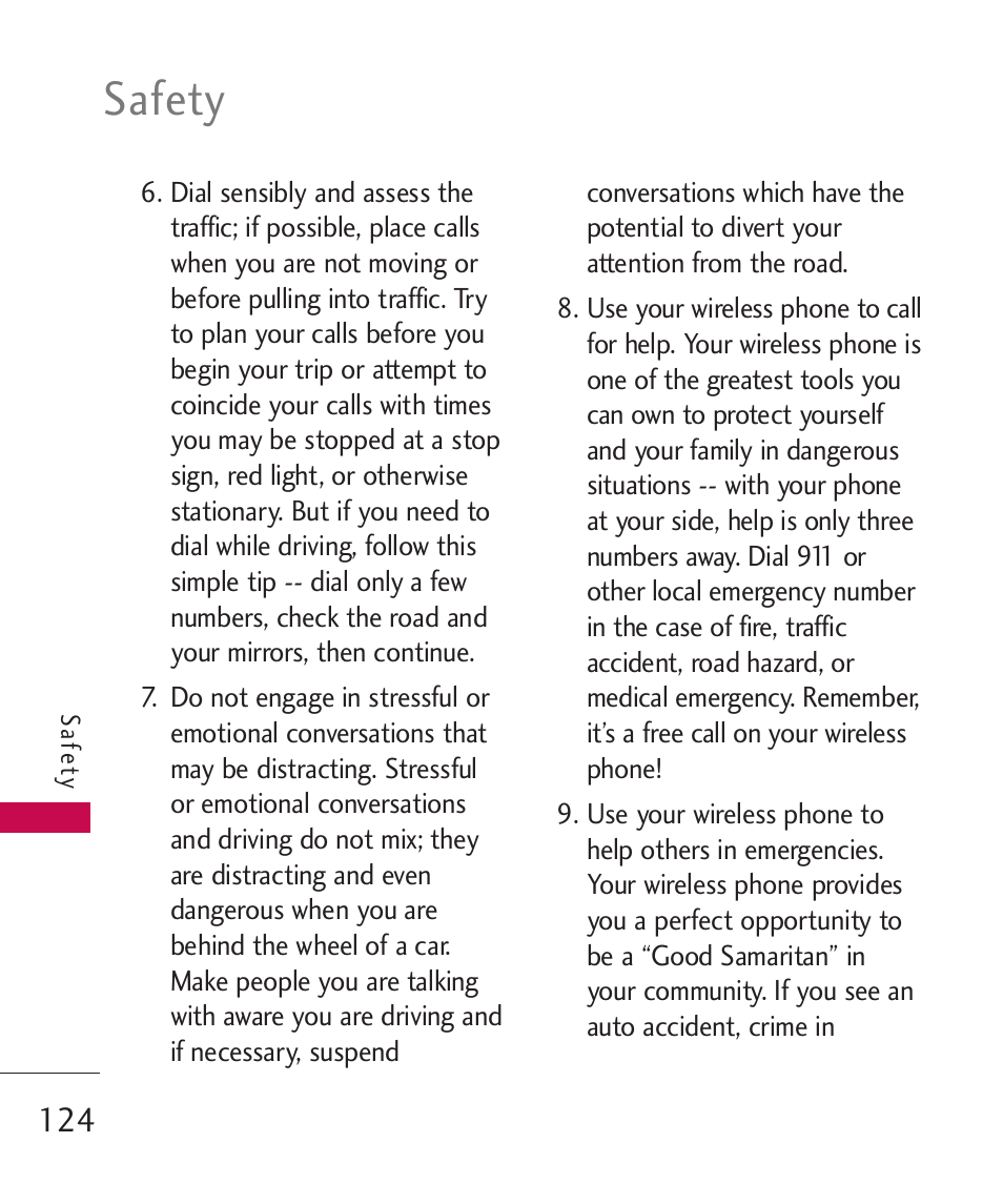 Safety | LG LG840 User Manual | Page 126 / 293
