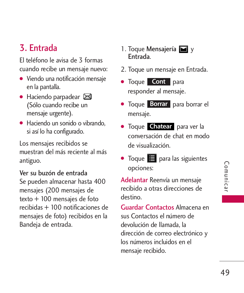 Entrada | LG LG840 User Manual | Page 191 / 293