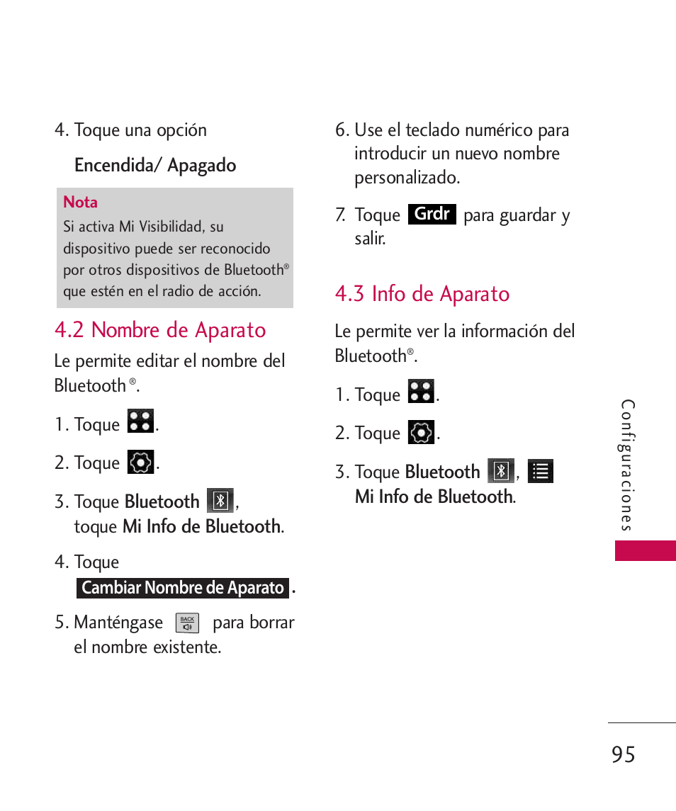 2 nombre de aparato, 3 info de aparato | LG LG840 User Manual | Page 237 / 293