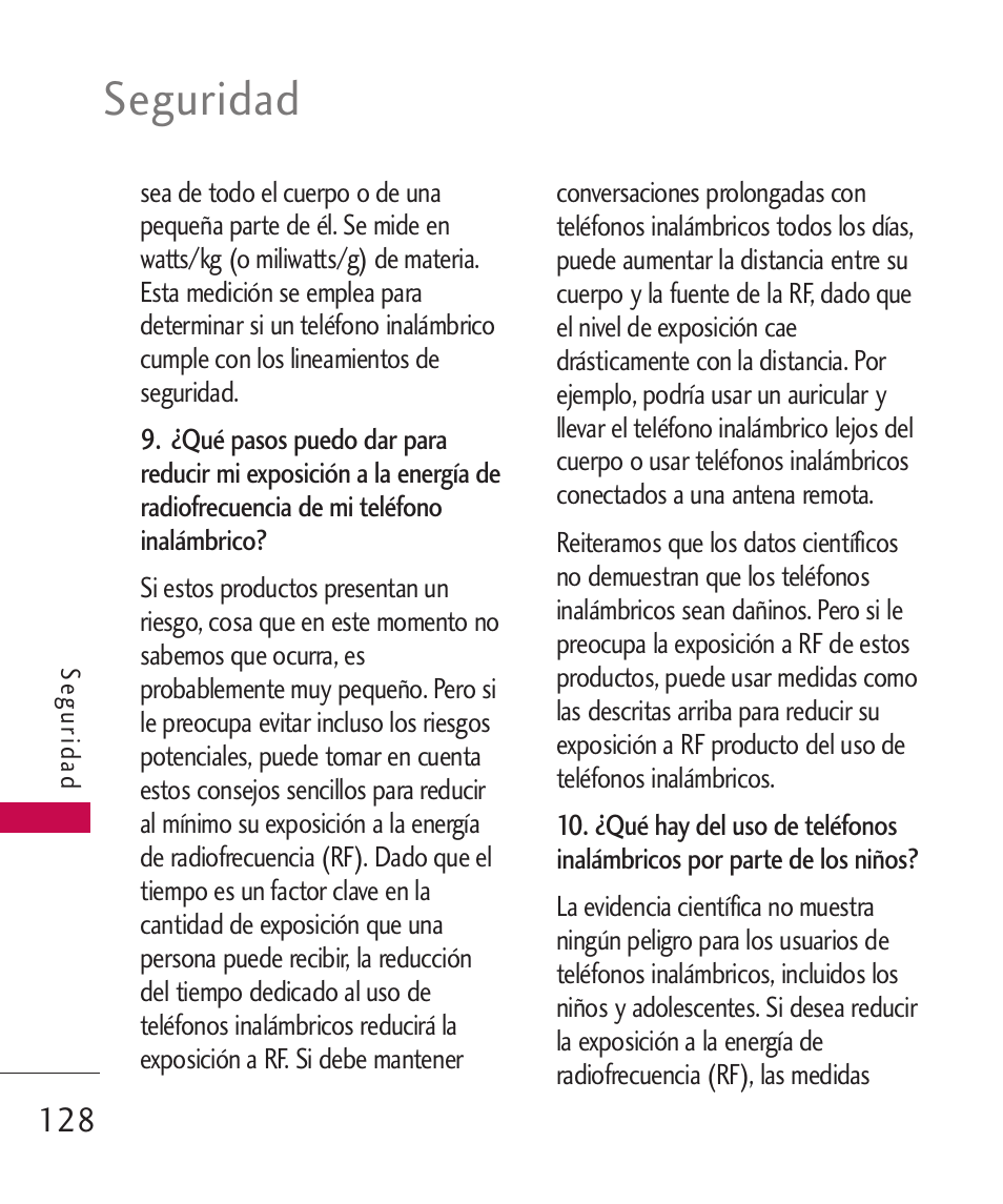 Seguridad | LG LG840 User Manual | Page 270 / 293