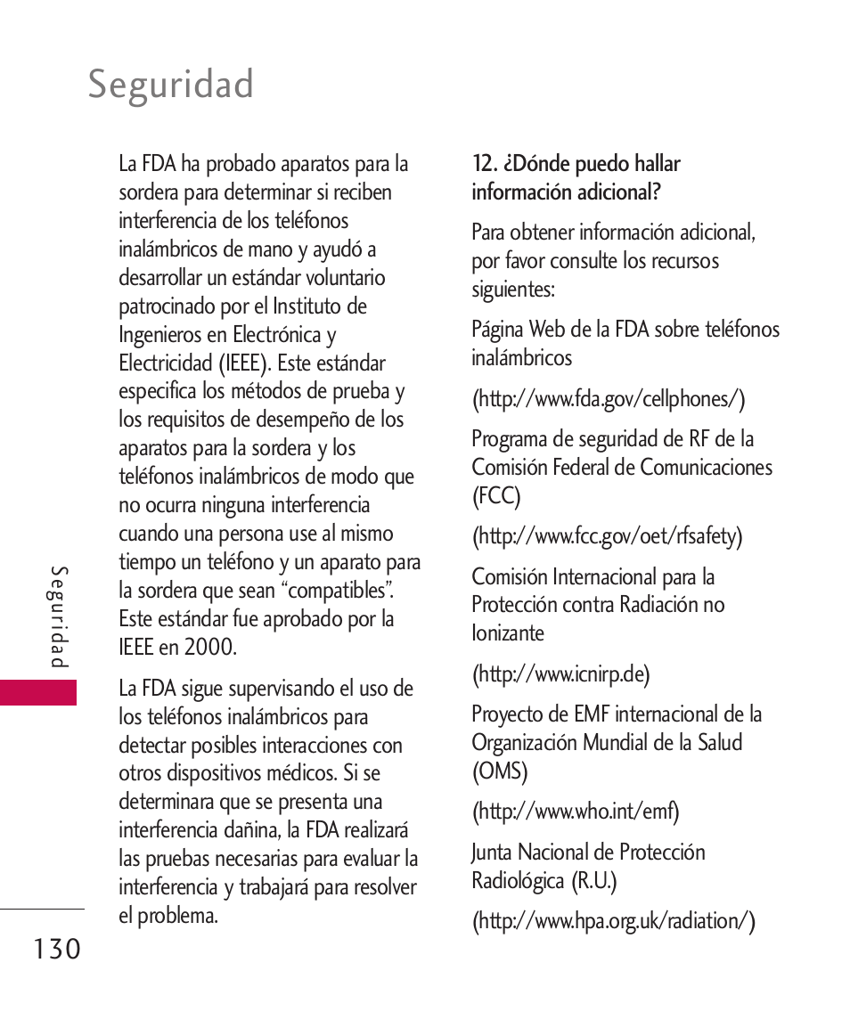 Seguridad | LG LG840 User Manual | Page 272 / 293