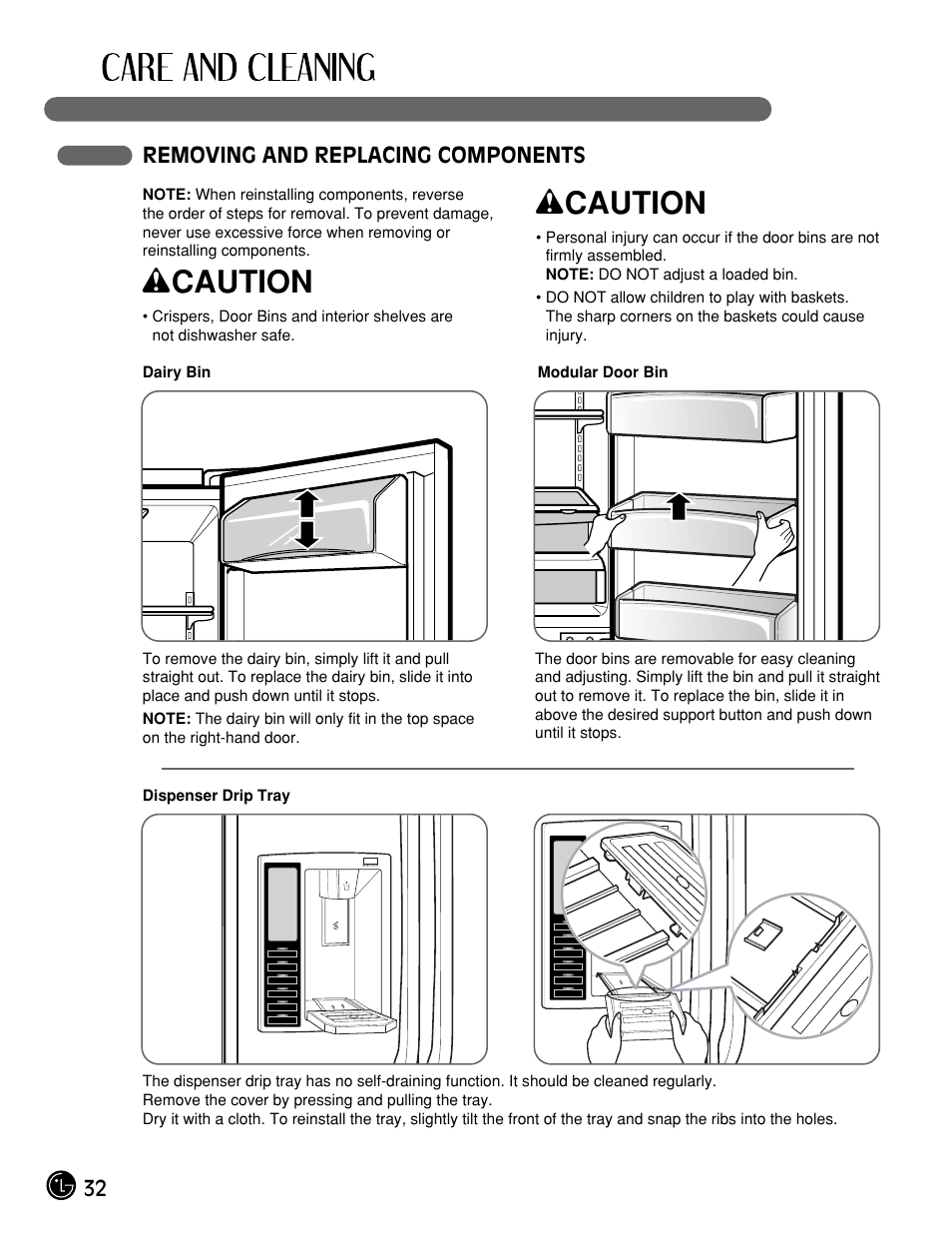 Wcaution | LG LMX21984ST User Manual | Page 32 / 45