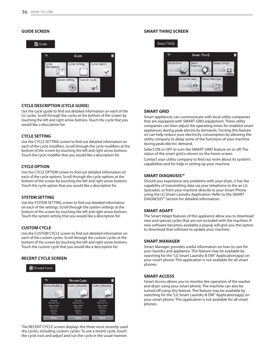 LG DLGX6002V User Manual | Page 36 / 108