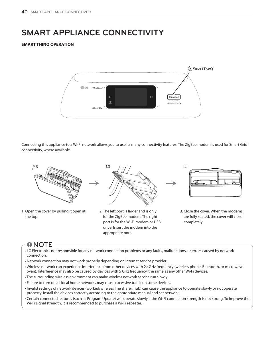 Smart appliance connectivity | LG DLGX6002V User Manual | Page 40 / 108
