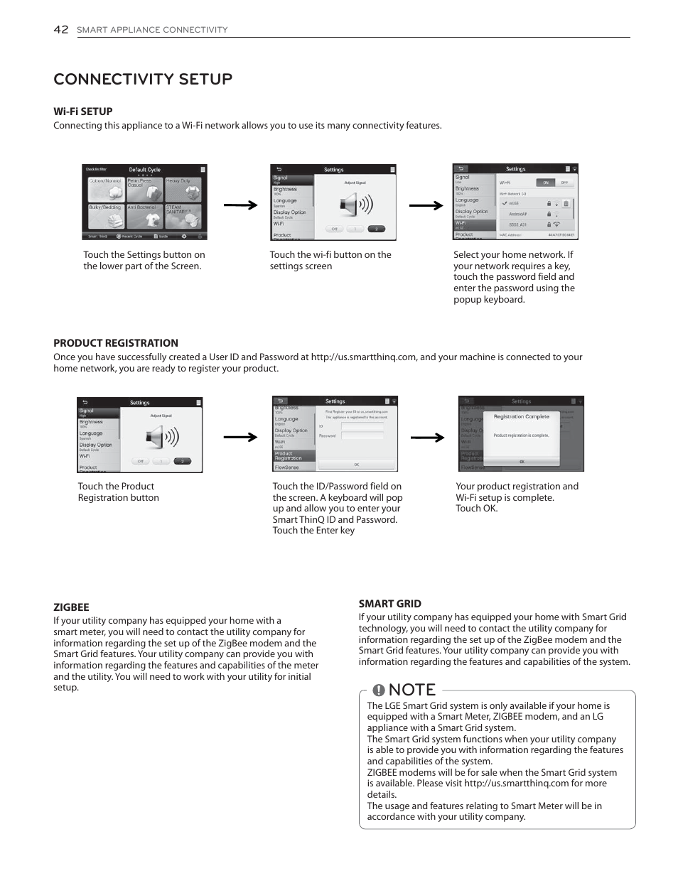 Connectivity setup | LG DLGX6002V User Manual | Page 42 / 108