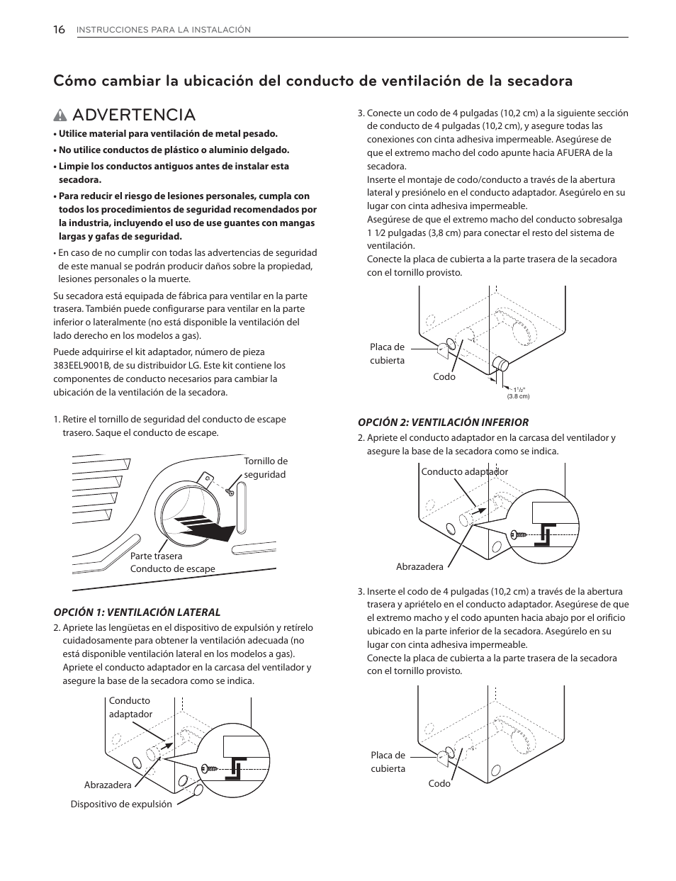 Advertencia | LG DLGX6002V User Manual | Page 66 / 108