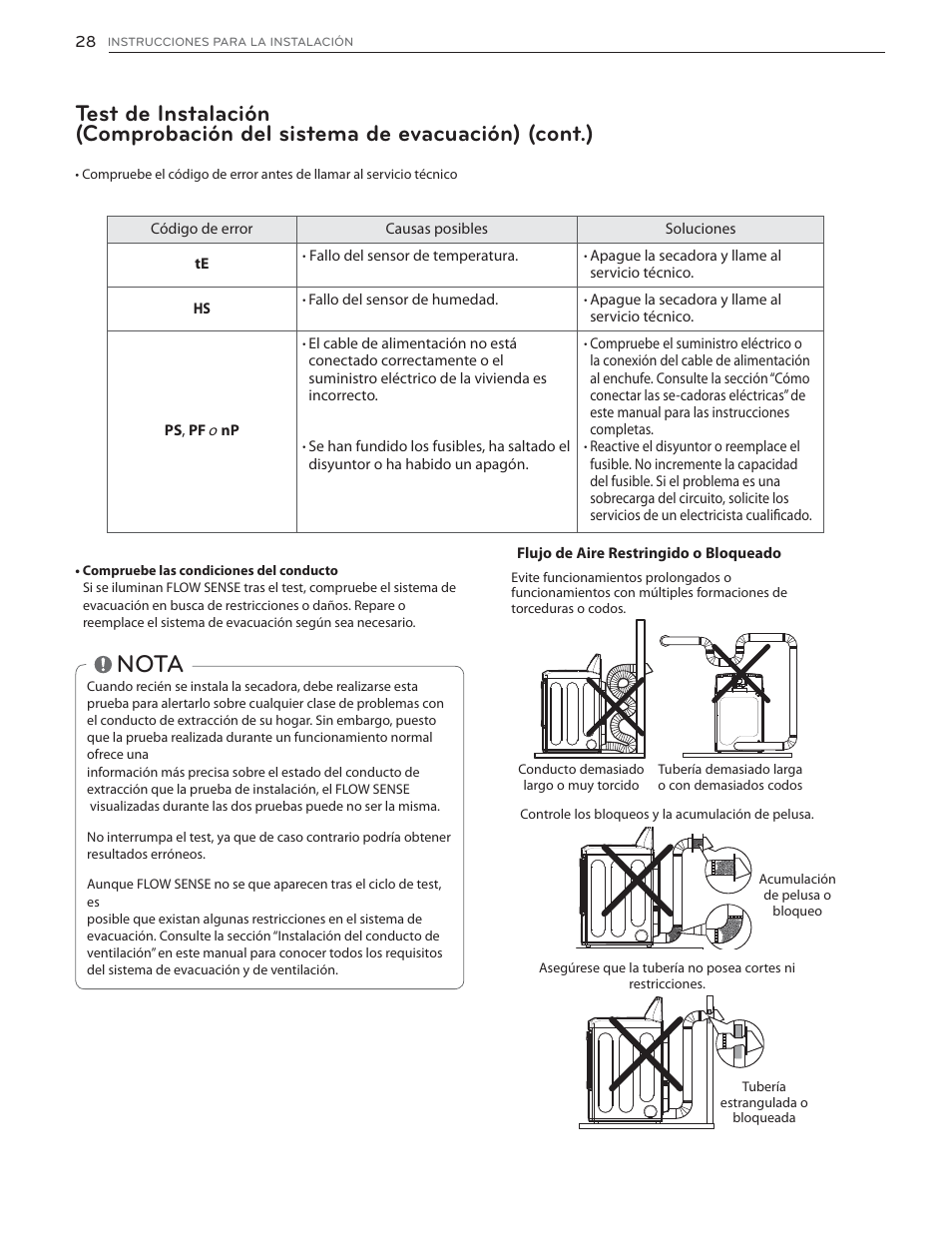 Nota | LG DLGX6002V User Manual | Page 78 / 108