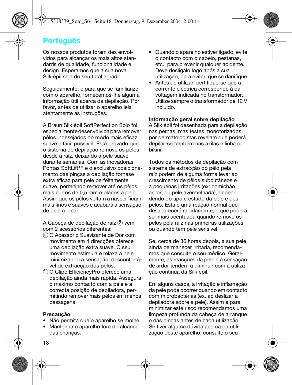 Português | Braun 3170 Solo User Manual | Page 17 / 57