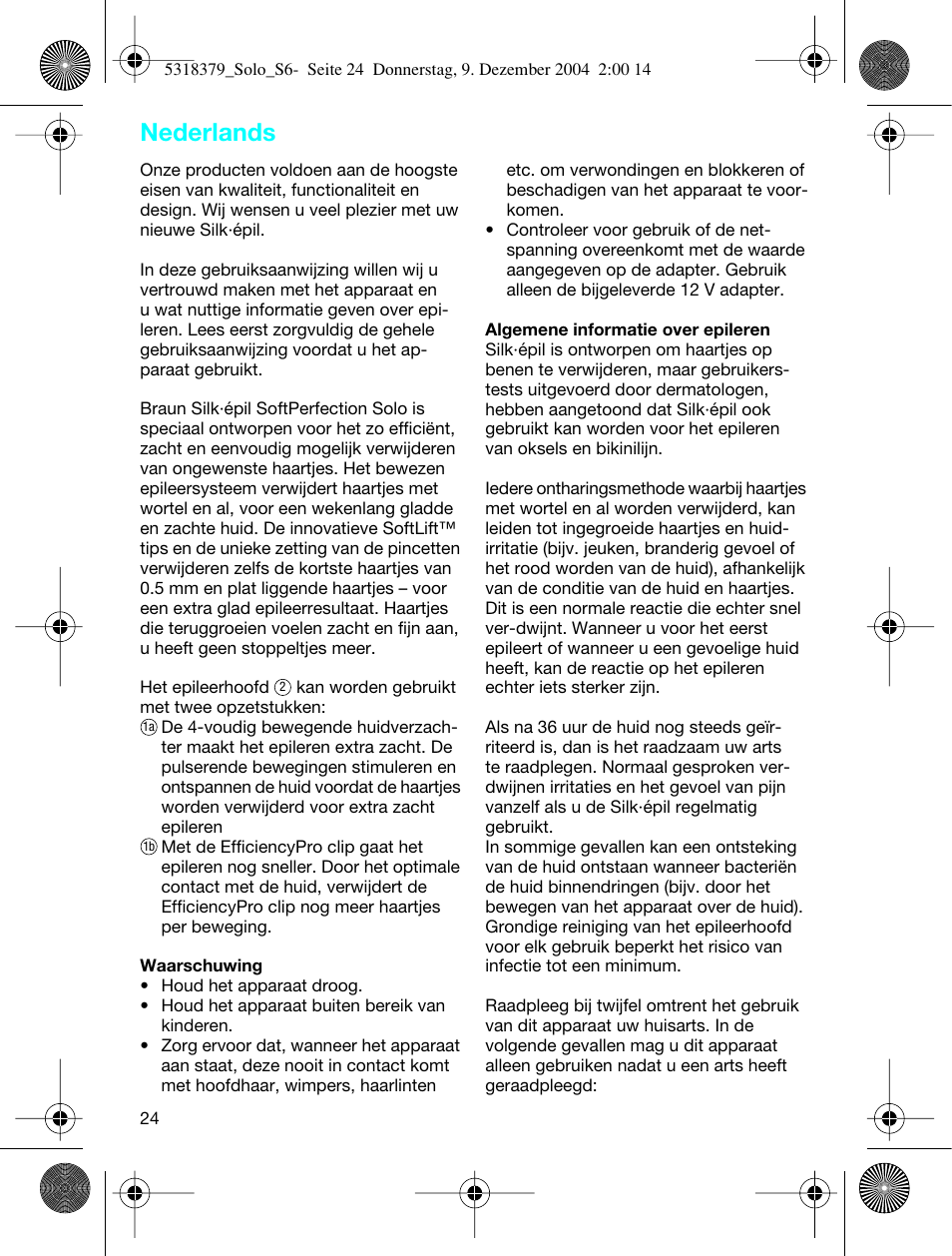 Nederlands | Braun 3170 Solo User Manual | Page 23 / 57