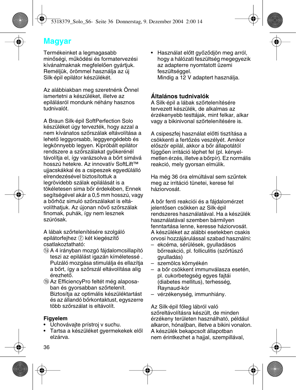 Magyar | Braun 3170 Solo User Manual | Page 35 / 57