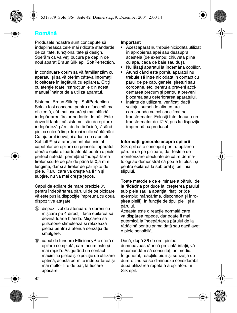 Românå | Braun 3170 Solo User Manual | Page 41 / 57