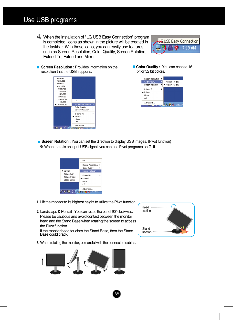 Use usb programs | LG L206WU-PF User Manual | Page 10 / 28