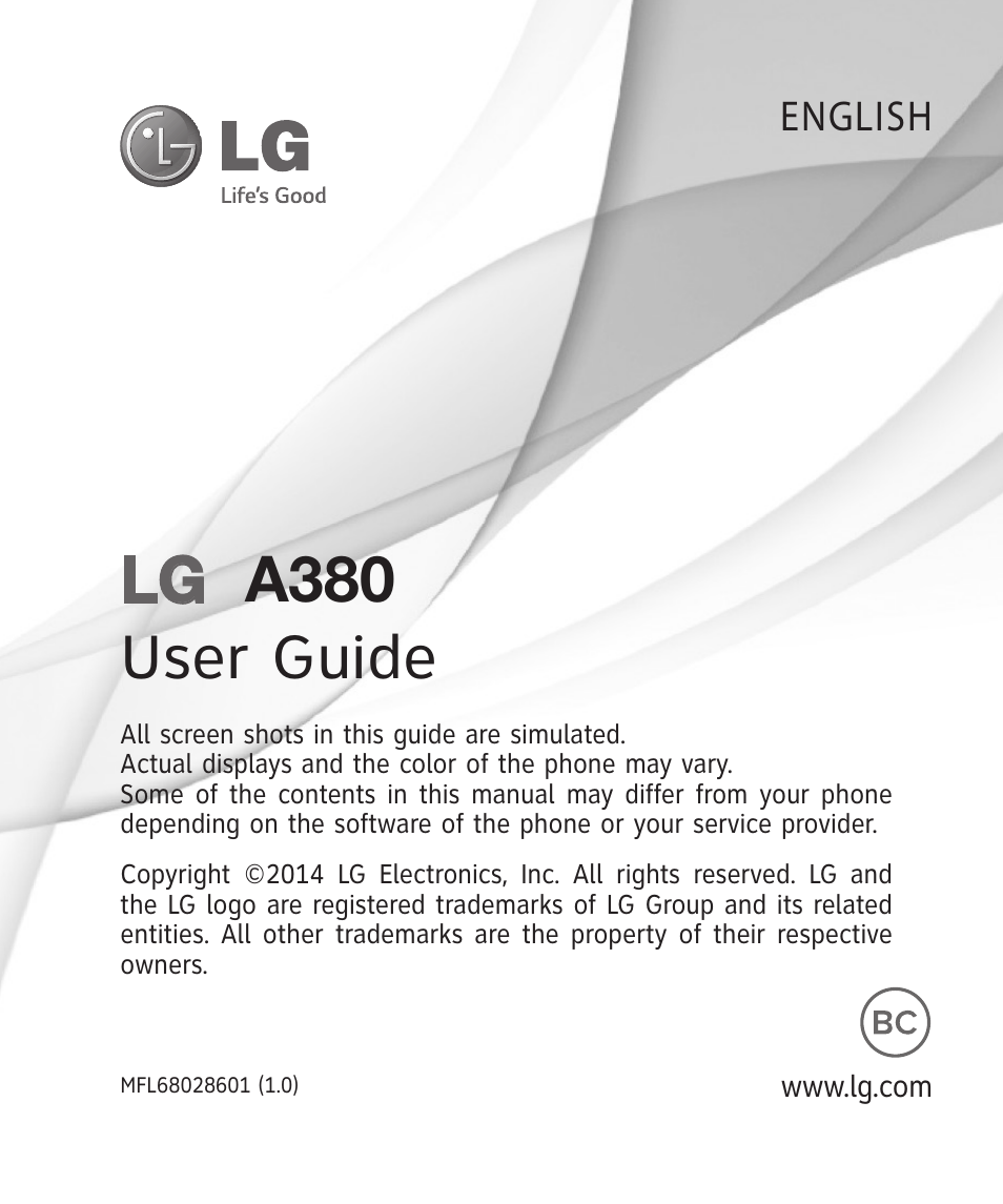 LG A380 User Manual | 114 pages