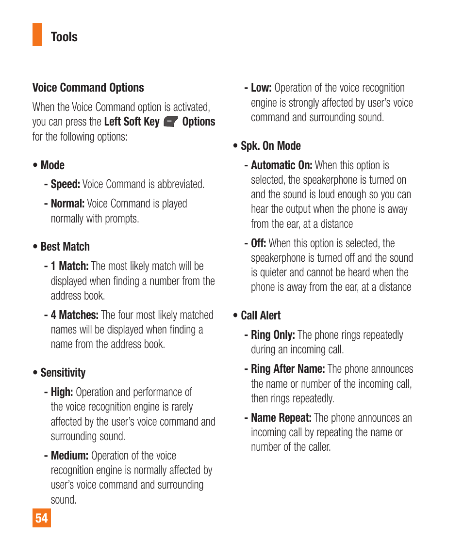 LG A380 User Manual | Page 54 / 114