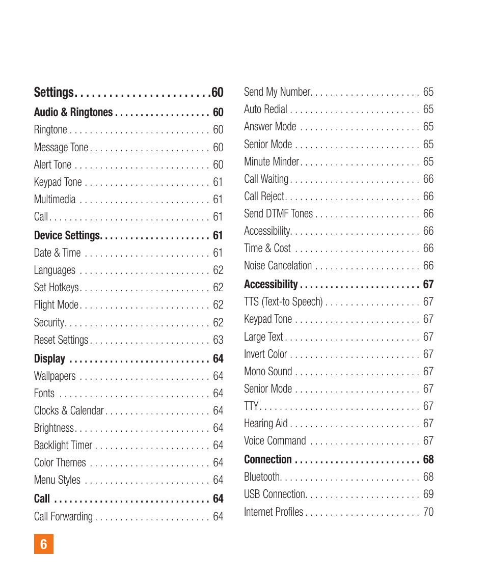 LG A380 User Manual | Page 6 / 114