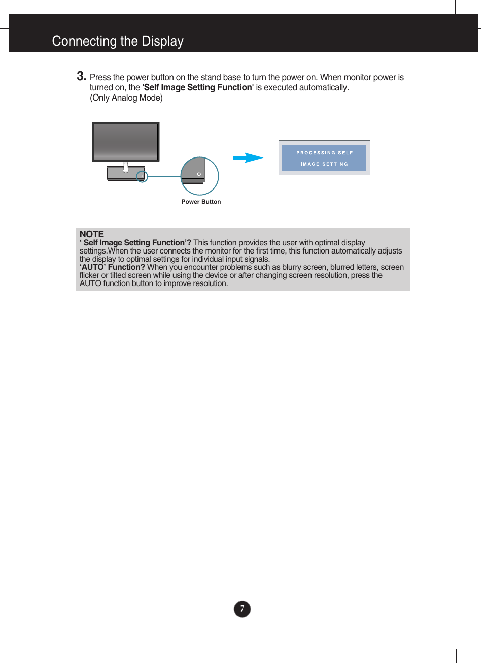 Connecting the display | LG E2290V-SN User Manual | Page 8 / 26