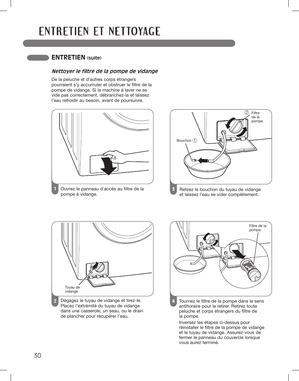 Entretien | LG WM3360HWCA User Manual | Page 102 / 108