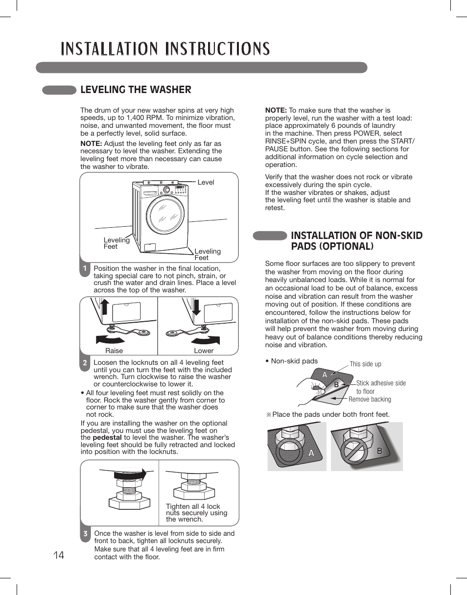 LG WM3360HWCA User Manual | Page 14 / 108