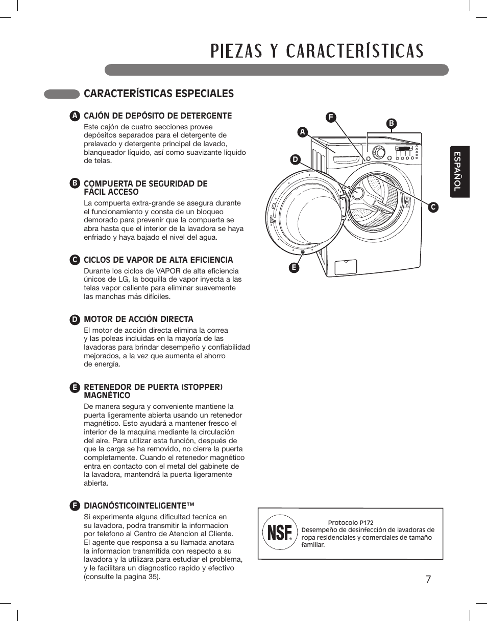 Características especiales | LG WM3360HWCA User Manual | Page 43 / 108