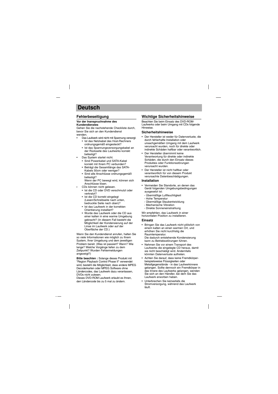 Deutsch | LG DH16NS10 User Manual | Page 10 / 16