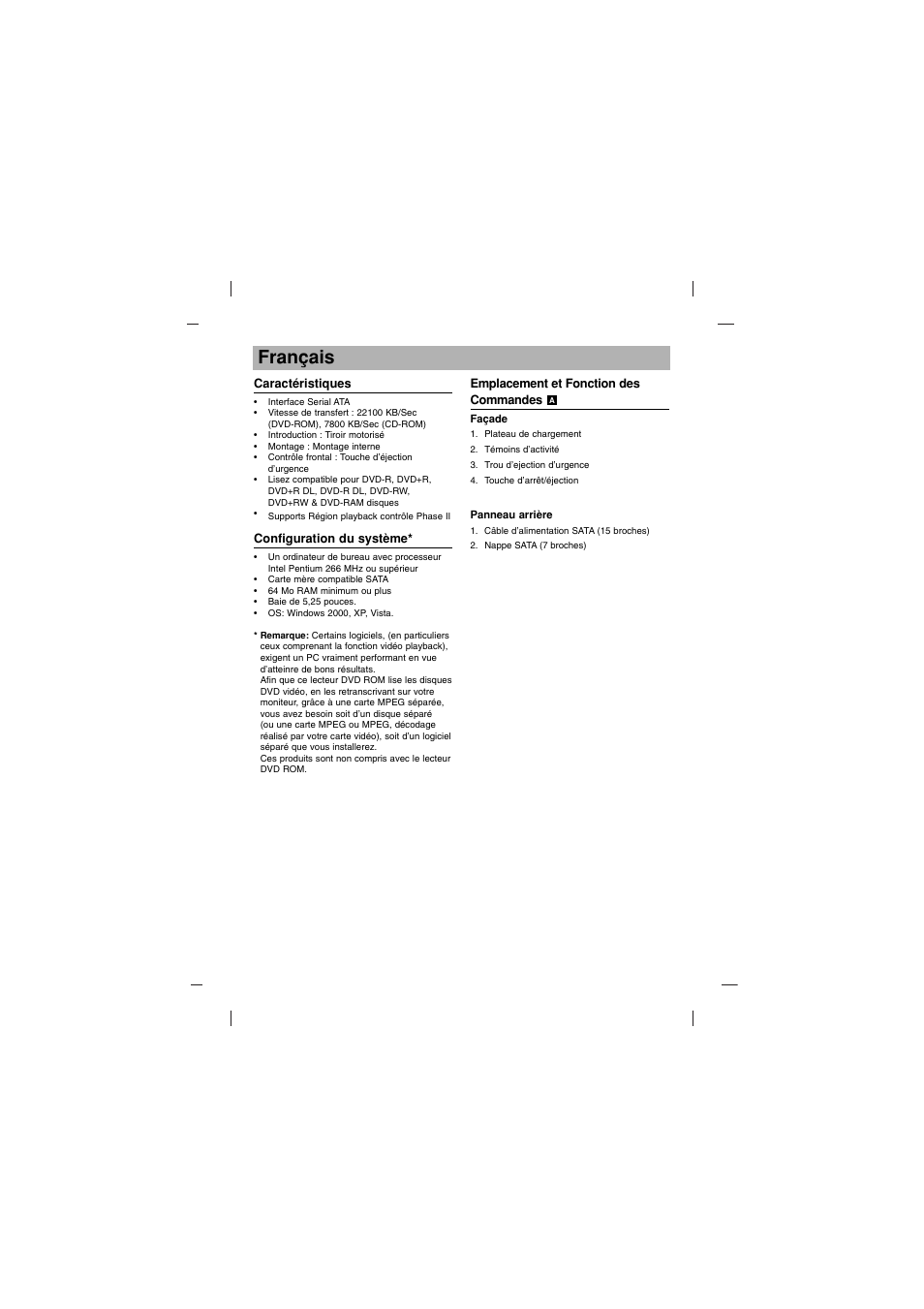 Français | LG DH16NS10 User Manual | Page 11 / 16