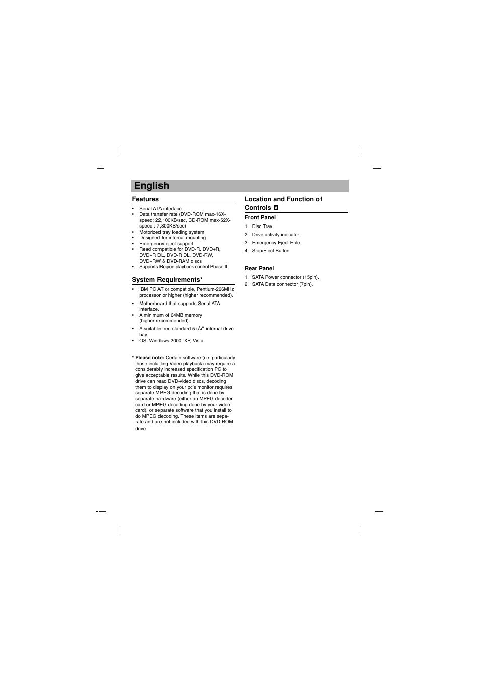 English | LG DH16NS10 User Manual | Page 2 / 16