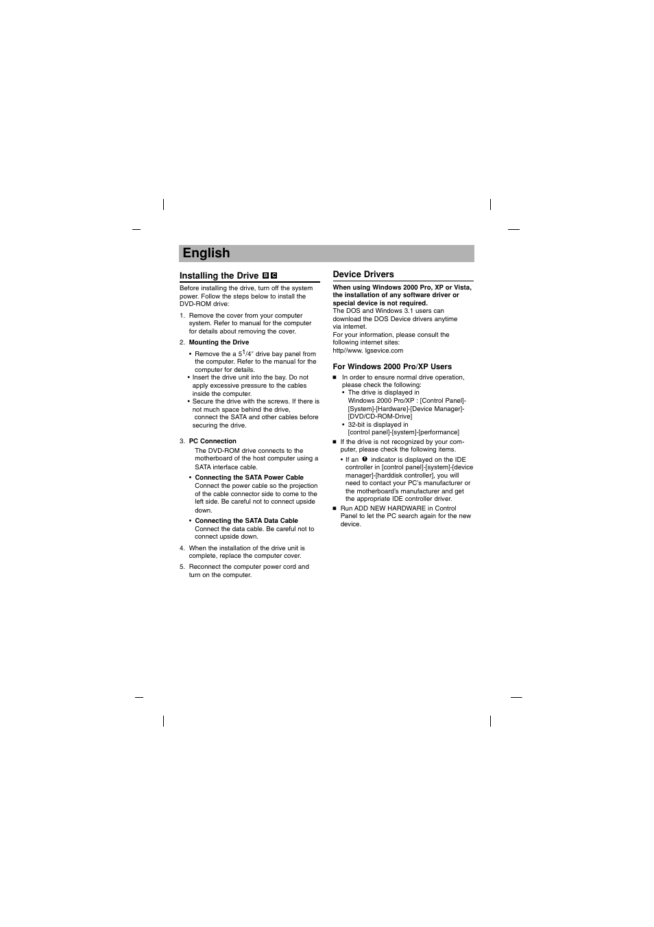 English | LG DH16NS10 User Manual | Page 3 / 16